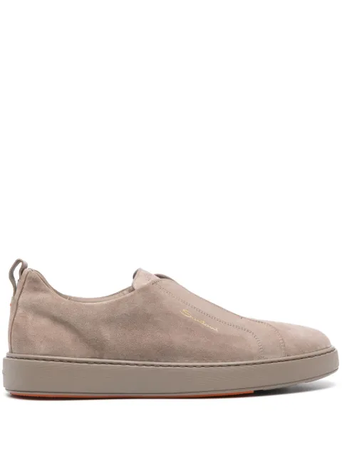 Santoni slip-on suede sneakers