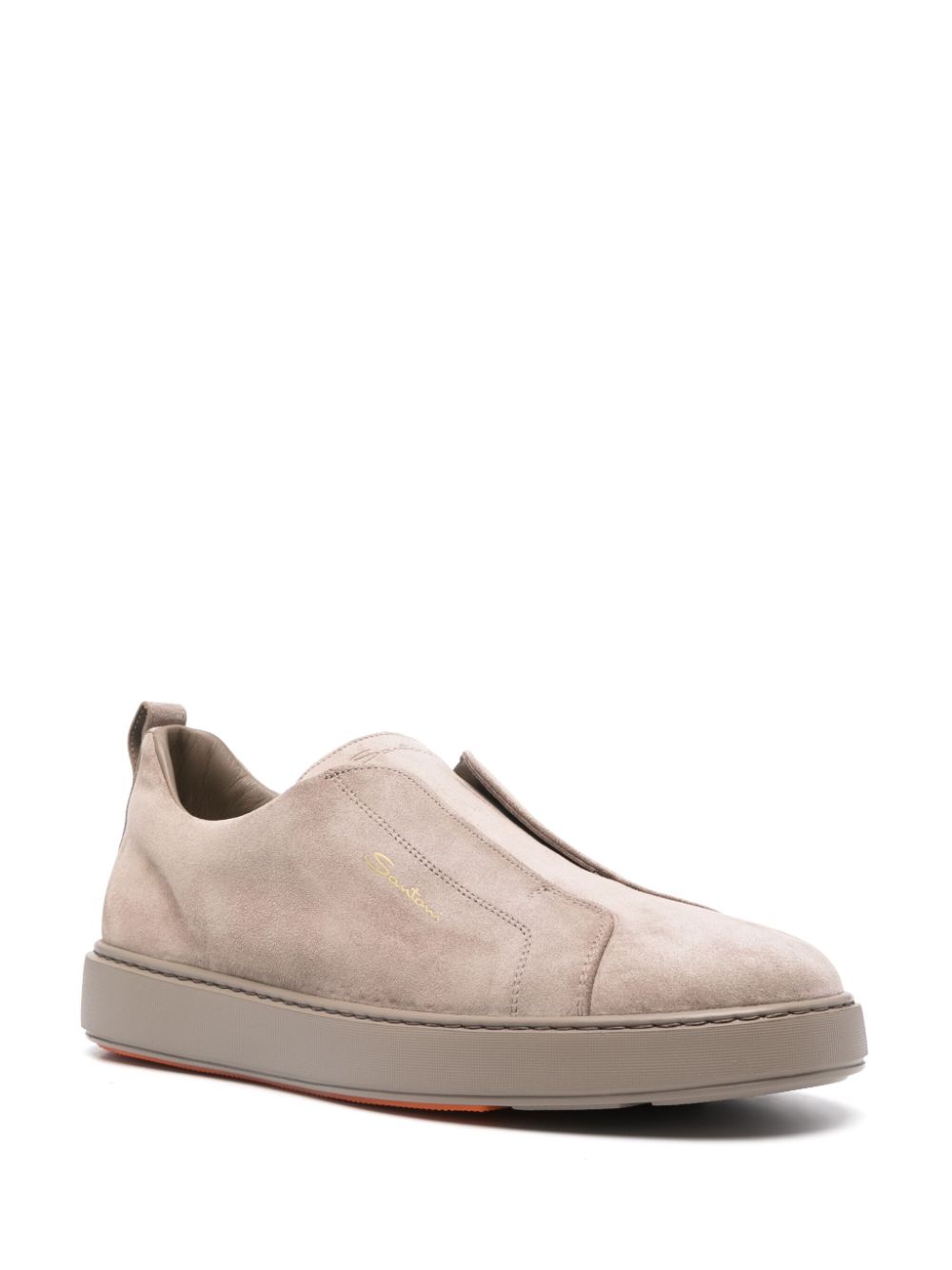 Santoni slip-on suede sneakers Brown