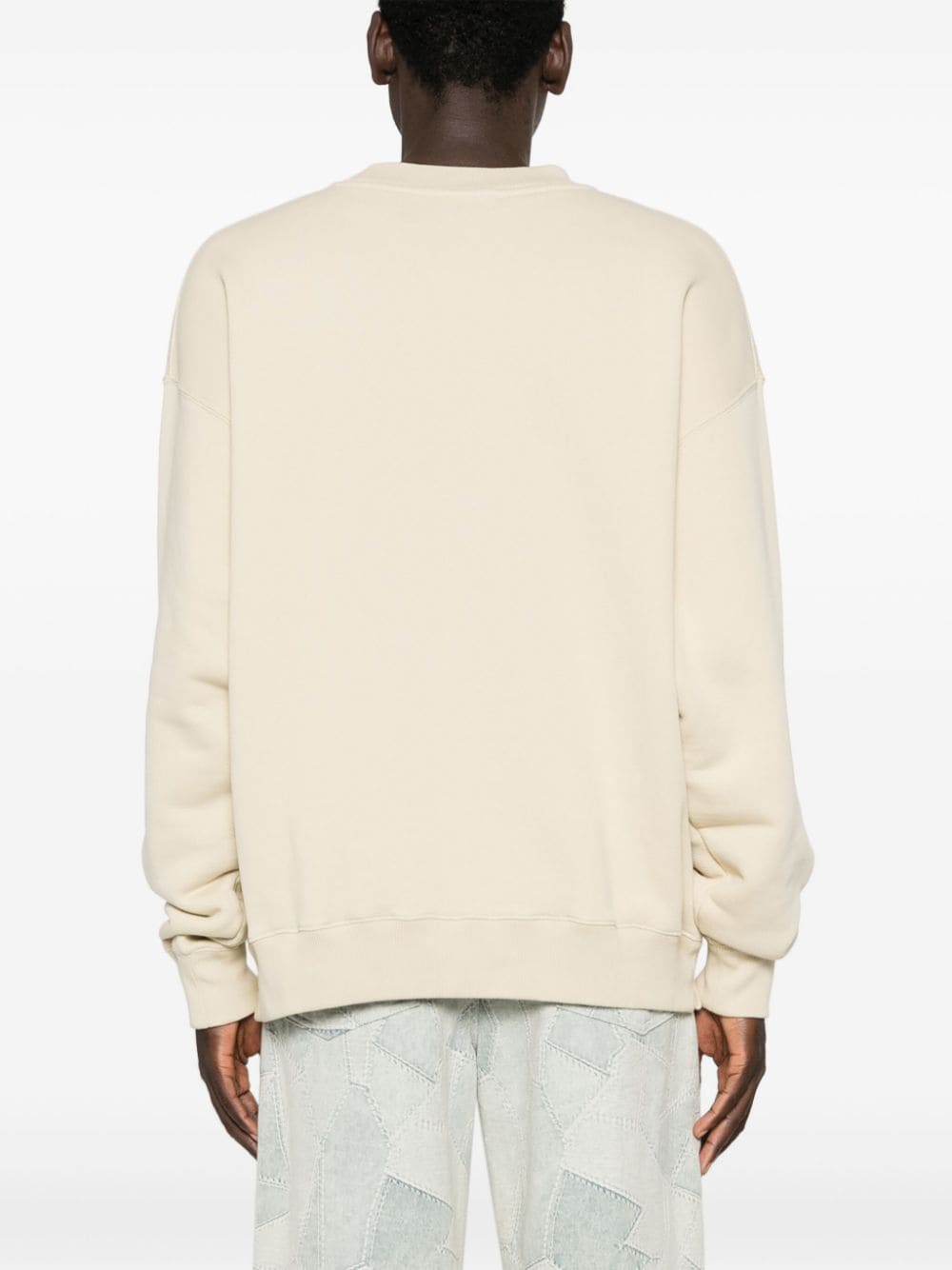 Shop Off-white Logo-print Cotton Sweatshirt In Neutrals