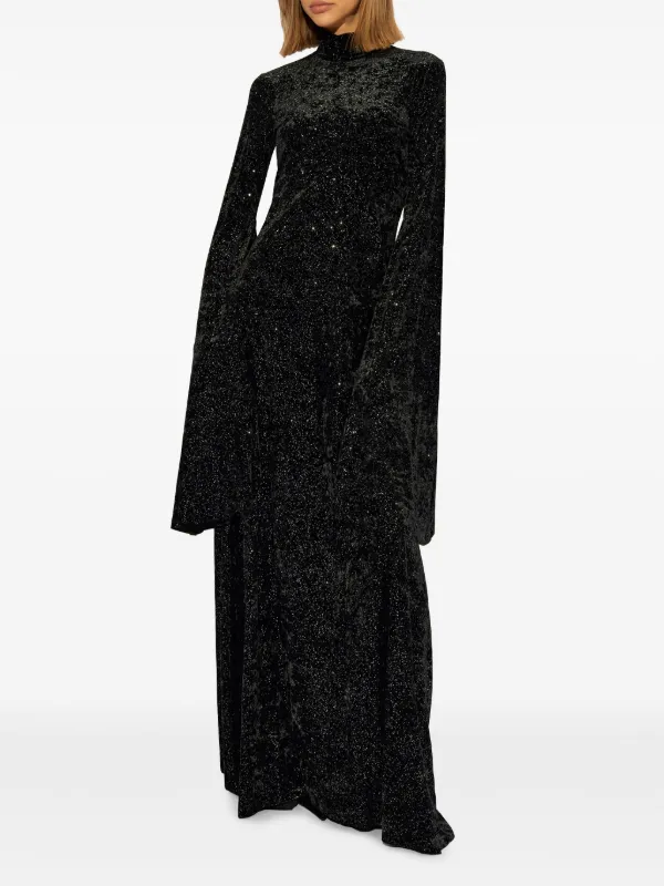 Balenciaga オーバーサイズスリーブ マキシドレス | ブラック