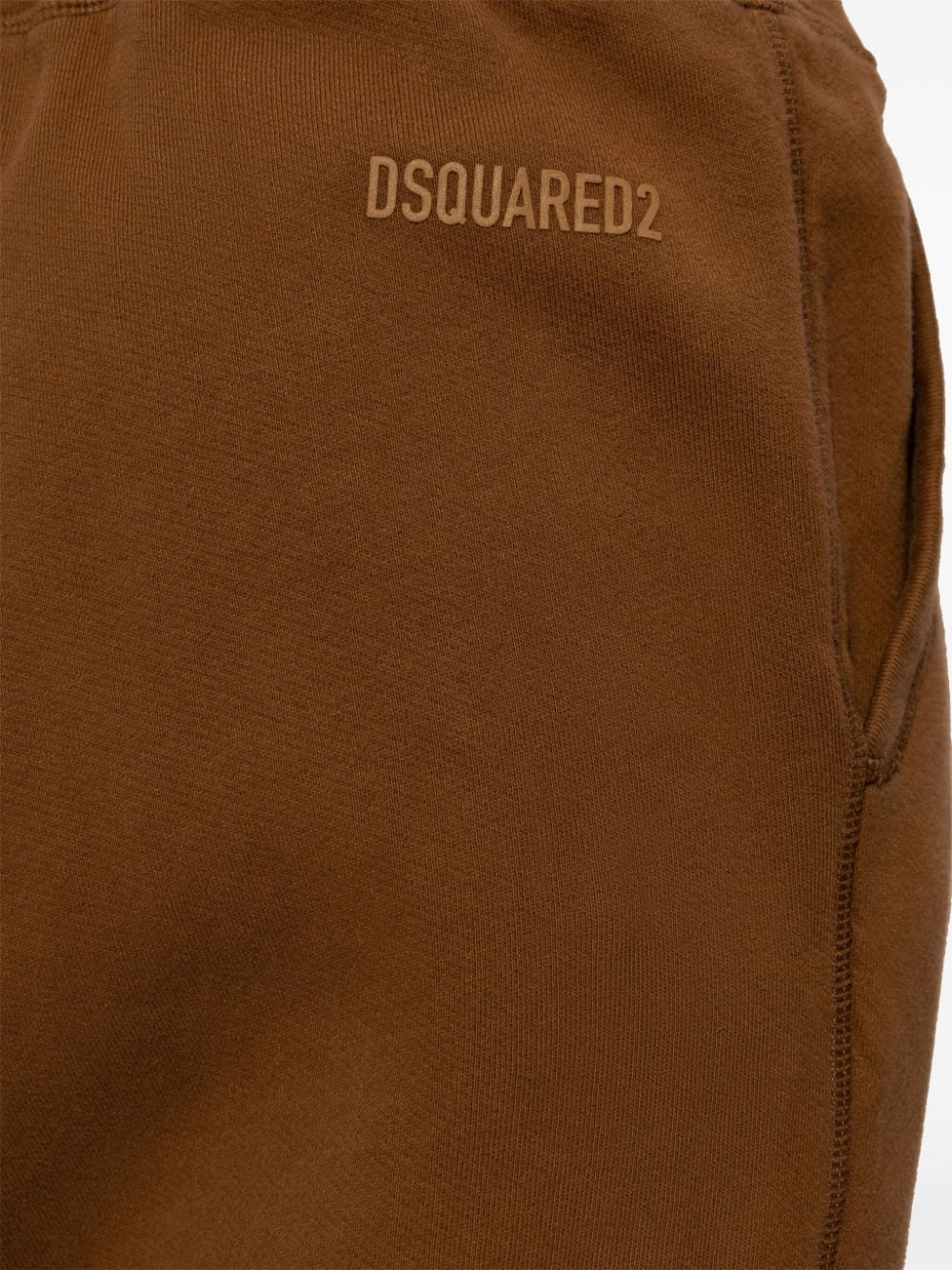 Shop Dsquared2 Tapered Cotton Track Pants In Brown