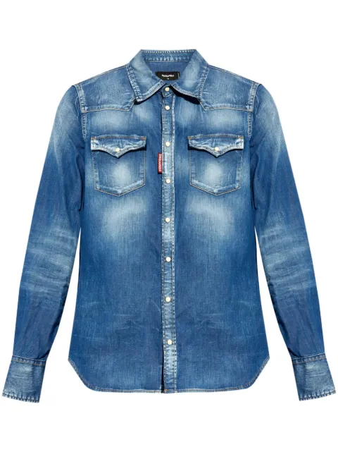 DSQUARED2 Western ripped-detail denim shirt Women