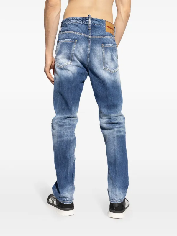 DSQUARED2 Ripped straight-leg Jeans | Blue | FARFETCH