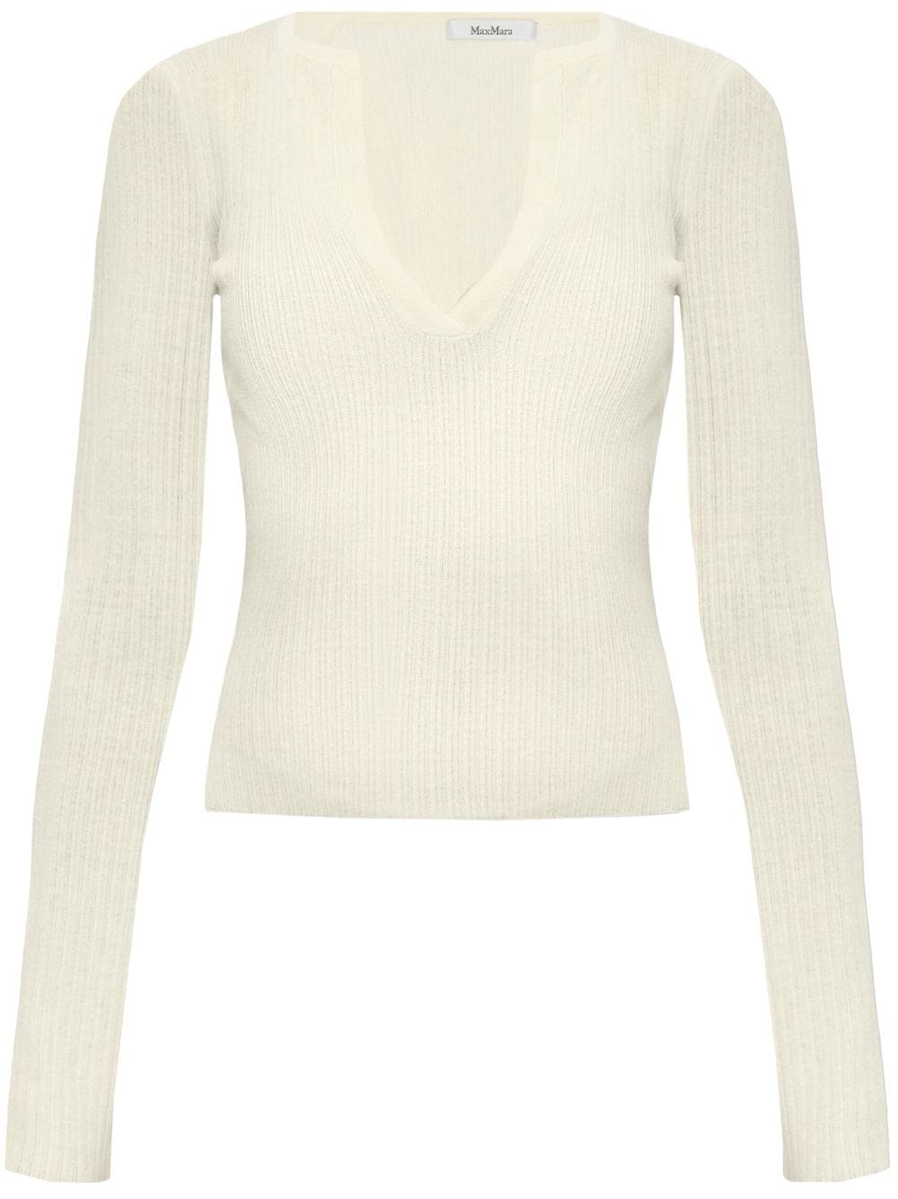 Shop Max Mara Urlo Ribbed-knit Jumper In Neutrals