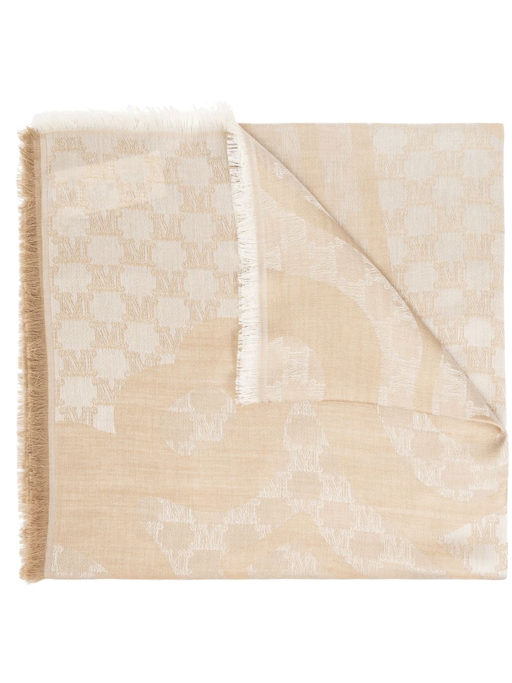 Max Mara monogram-jacquard fringe-trim scarf Women