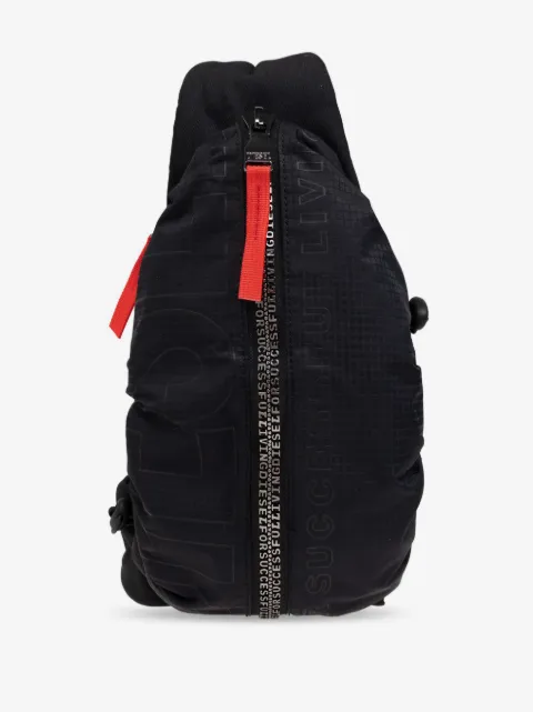 Diesel Zip-D-sling bag in check-jacquard shell