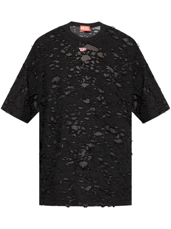数量は多 Diesel ダメージ Tシャツ | ブラック | FARFETCH JP トップス
