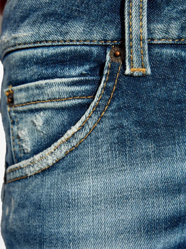 【関税込 日本発送】DSQUARED2 ロゴパッチ ジーンズ ネイビー DSQUARED2 ロゴパッチ ジーンズ | ブルー | FARFETCH JP