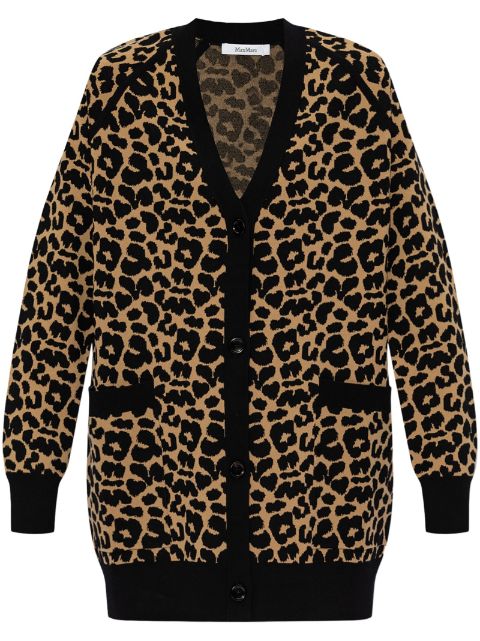 Max Mara Tenore leopard-intarsia cardigan Women