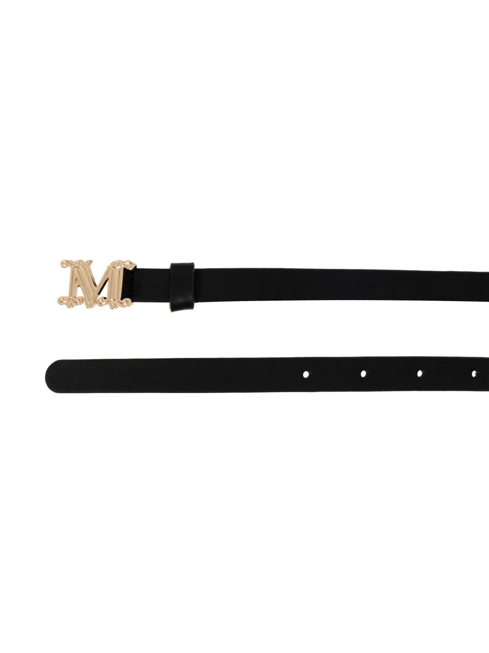Max Mara Leren riem - Zwart