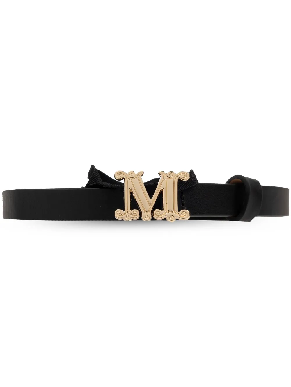 logo-buckle leather belt