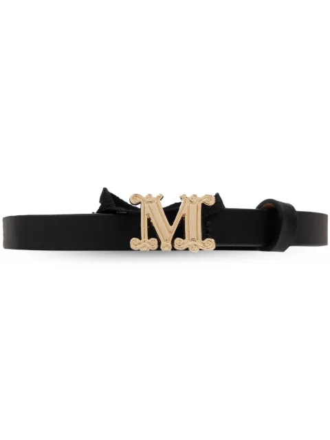 Max Mara logo扣环皮质腰带