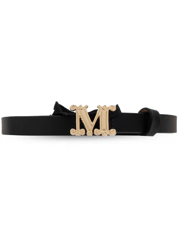 【定番】Max Mara レザー ロゴバックル ベルト Max Mara ロゴバックル レザーベルト | ブラック | FARFETCH JP