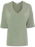 Le Tricot Perugia V-neck drop-shoulder T-shirt - Green