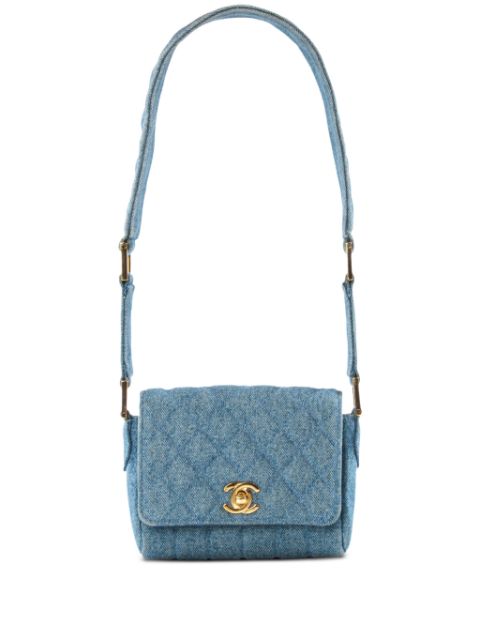 HOT SALE CHANEL 1989 mini denim shoulder bag Women