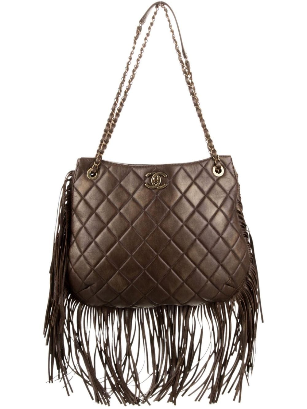 Pre-owned Chanel 2014 Paris Dallas Metièrs D'art Fringed Shoulder Bag In Brown