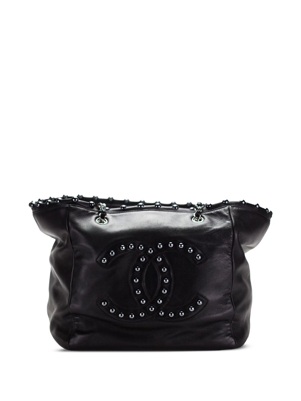 CHANEL 2008 CC-studded leather tote bag Women