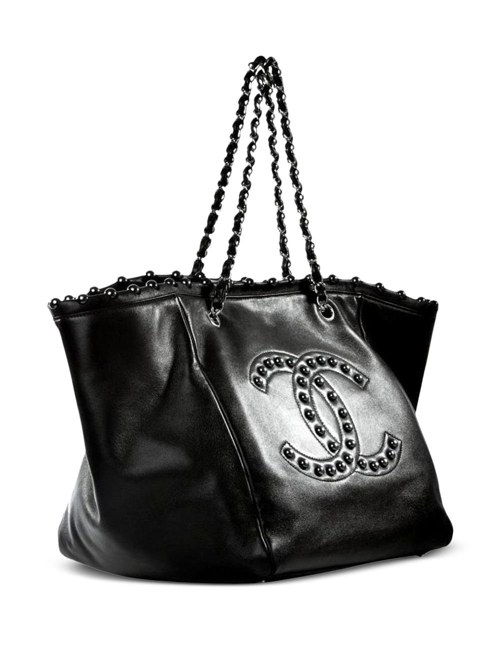 CHANEL 2008 CC-studded leather tote bag Women