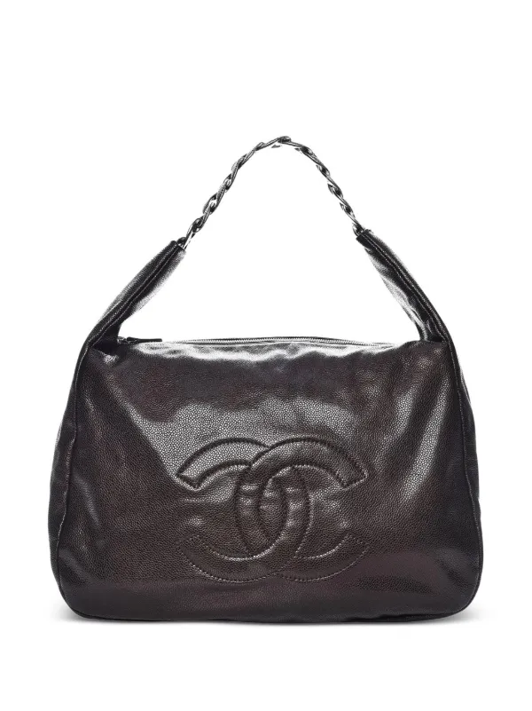 Chanel Pre-owned 2010 Stitched-cc Shoulder Bag in Brown