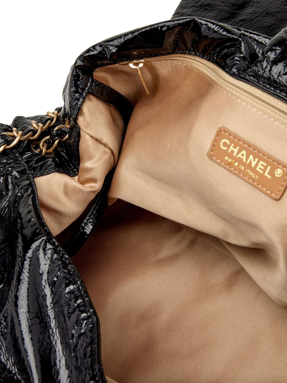 CHANEL 2006 large Rock and Chain patent shoulder bag Women