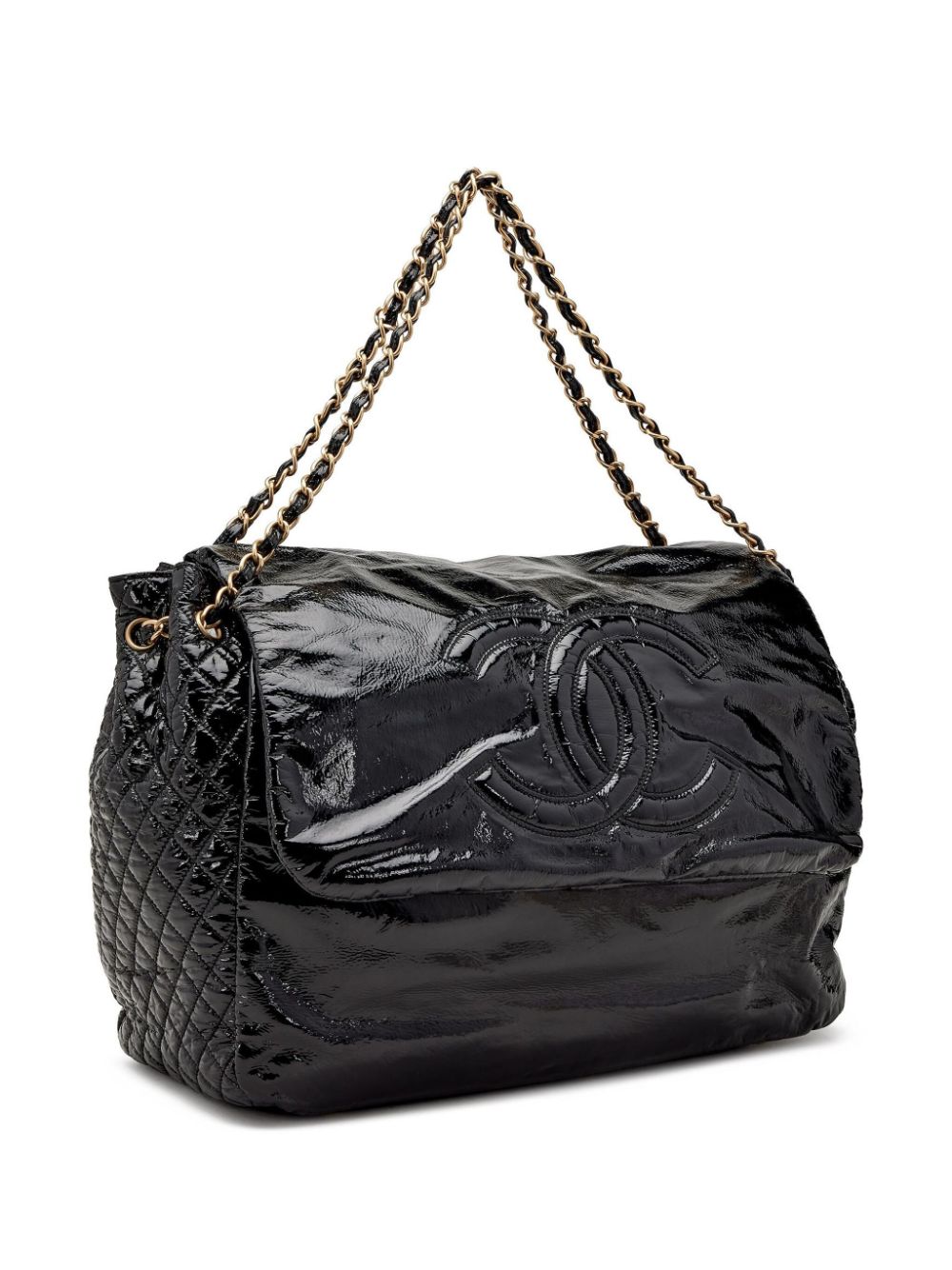 CHANEL 2006 large Rock and Chain patent shoulder bag Women