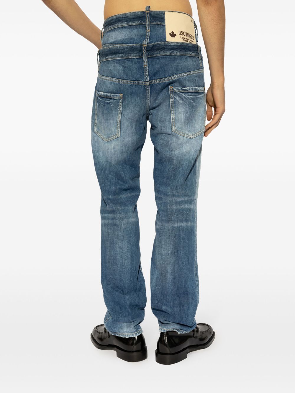 DSQUARED2 layered-effect straight-leg jeans Men