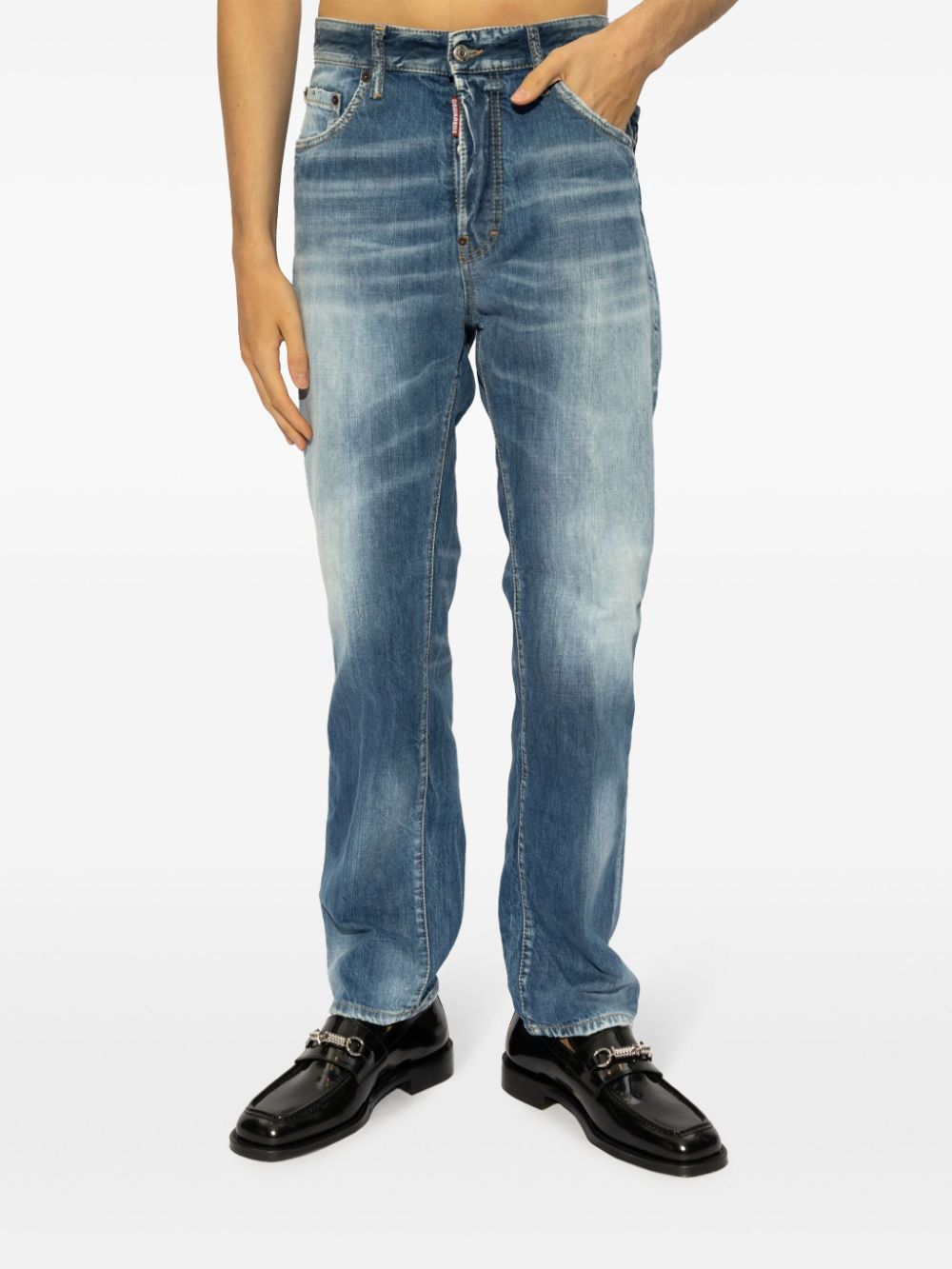 DSQUARED2 layered-effect straight-leg jeans Men