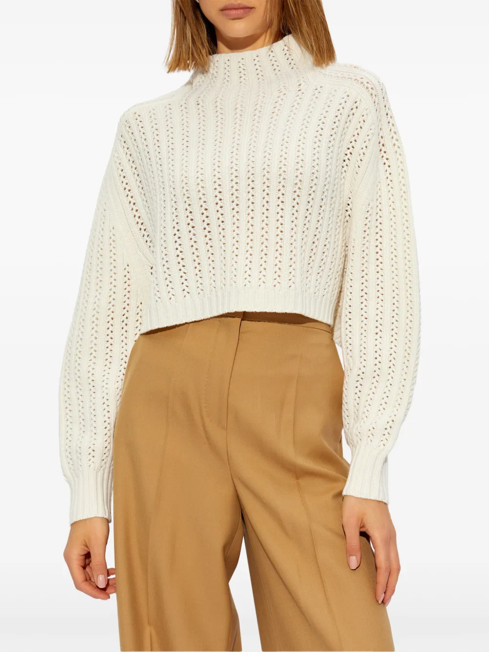 Max Mara Hodeida Open-knit Jumper In Neutrals