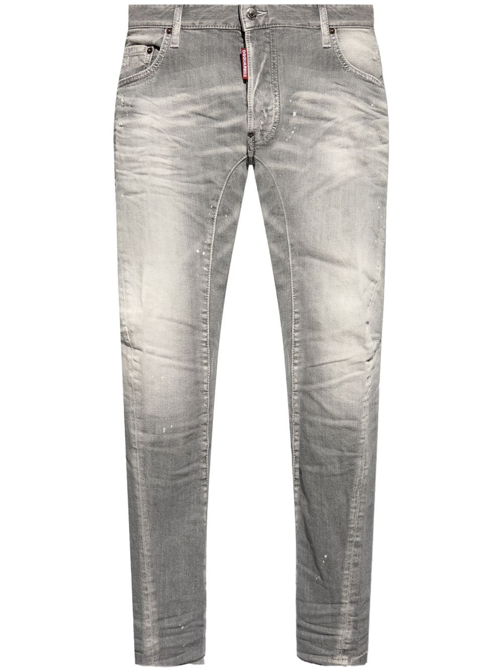 Dsquared2 Distressed Low-rise Skinny Jeans In Gray