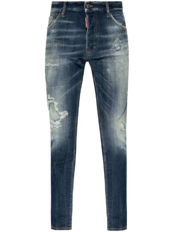 DSQUARED2 Distressed slim-cut Jeans | Blue | FARFETCH RO