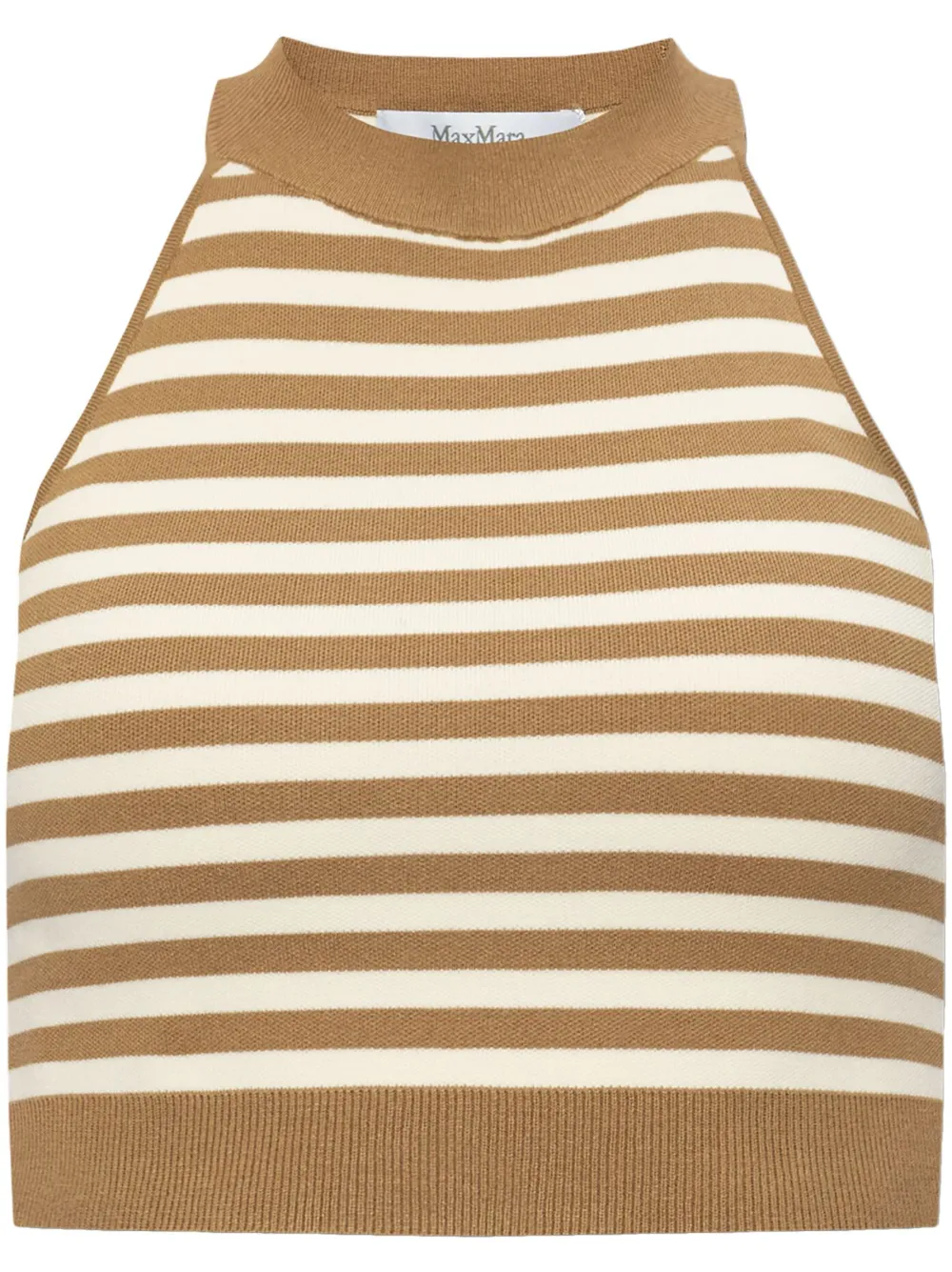 Max Mara Tenna striped crop top | Brown | Image 1