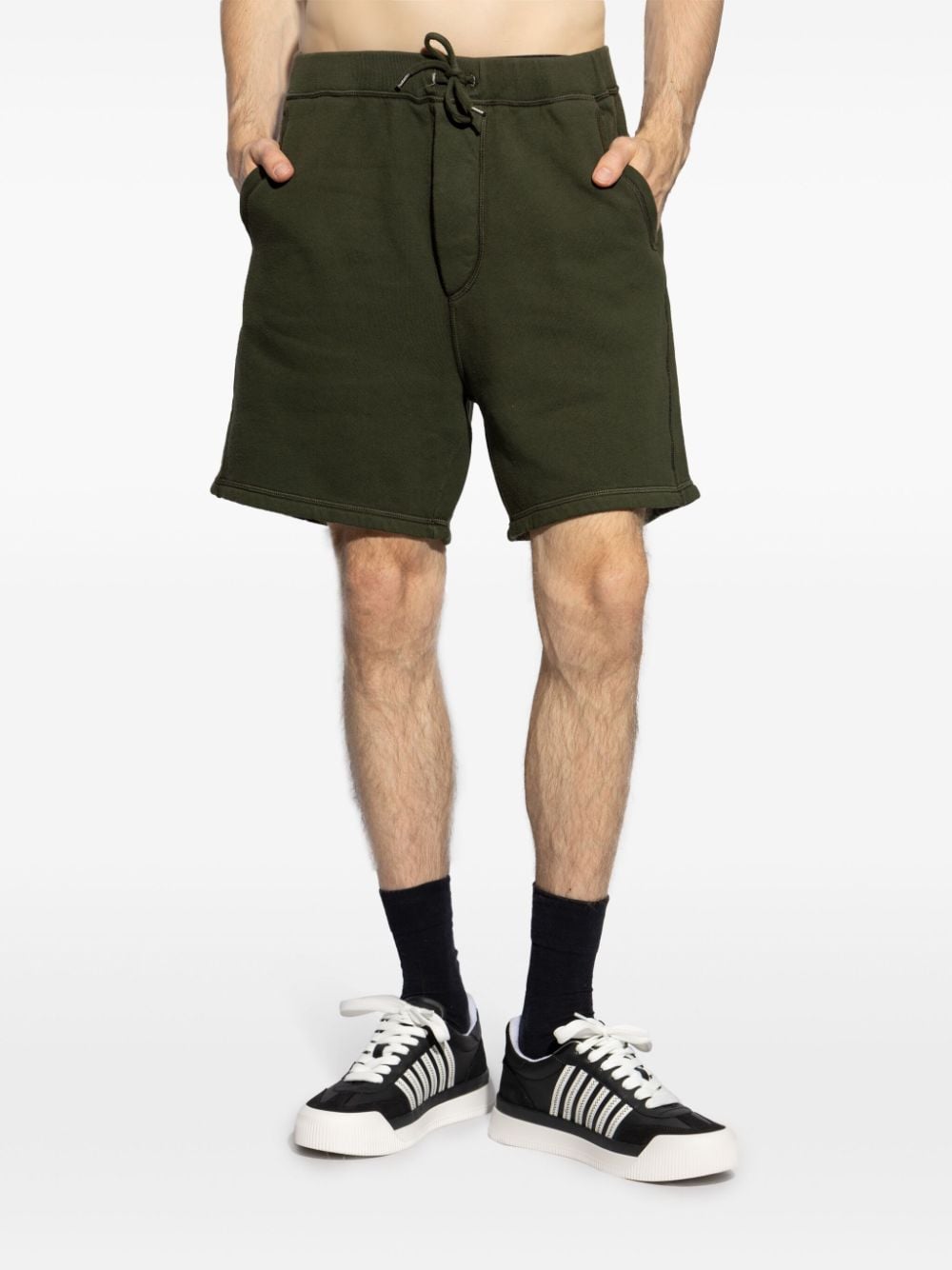 Shop Dsquared2 Drawstring-fastening Cotton Shorts In Green