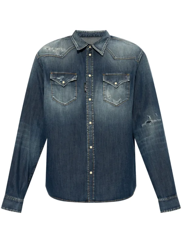 【極美品】DSQUARED2 デニムシャツ　ダメージ加工　デザイナーズ　イタリア DSQUARED2】【Classic western Shirt】【イタリア製】【トップス