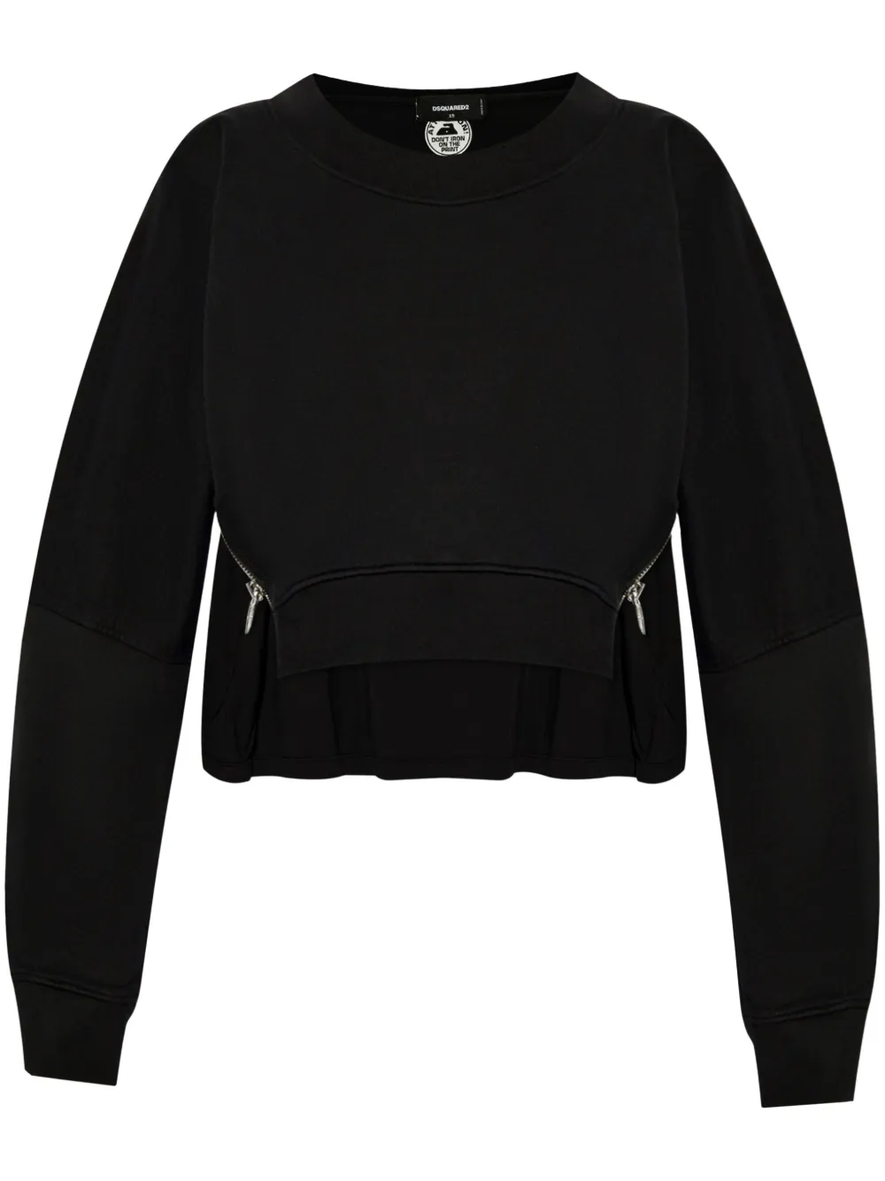 Dsquared2 Zip-detail Cotton Sweatshirt In Black