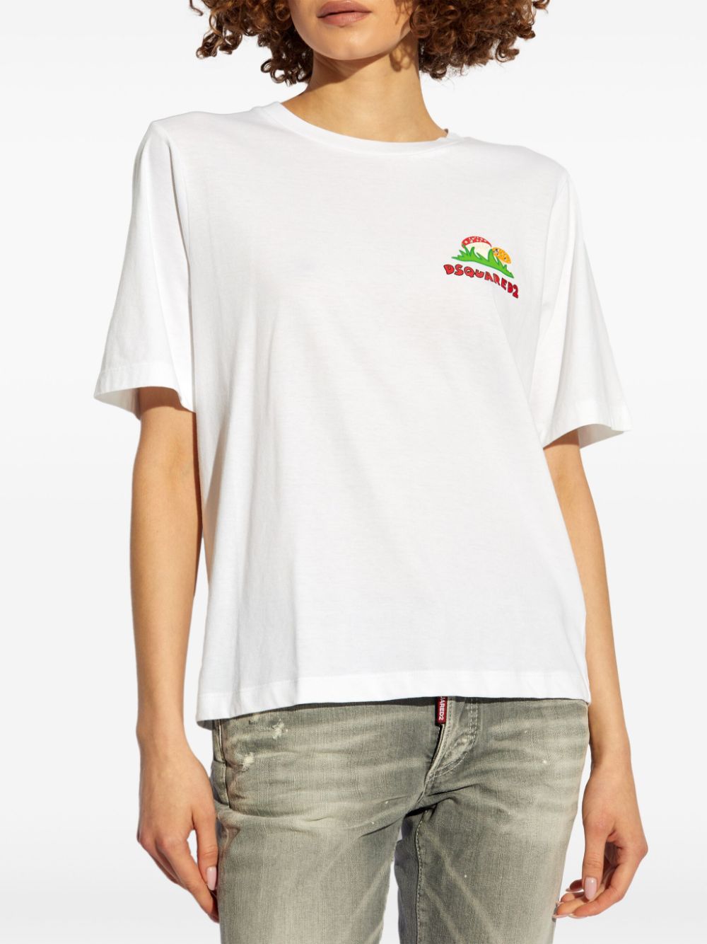 Shop Dsquared2 Graphic-print Cotton T-shirt In White