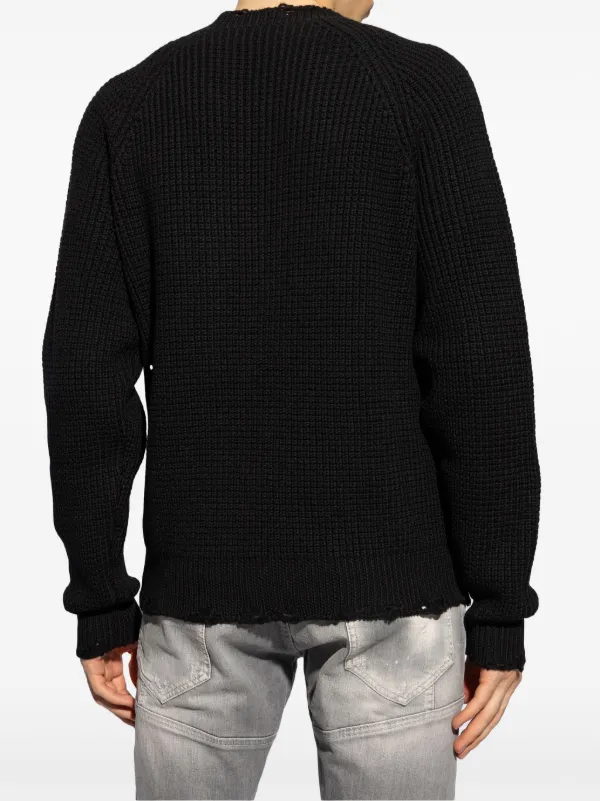 DSQUARED2 ワッフルニット セーター | ブラック | FARFETCH JP