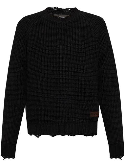 DSQUARED2 logo-patch waffle-knit jumper Men