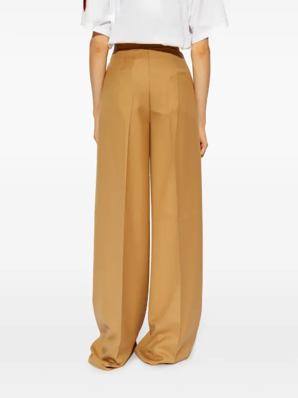 【Max Mara】Senna trousers パンツ Senna virgin wool wide-leg pants in pink - Max Mara | Mytheresa