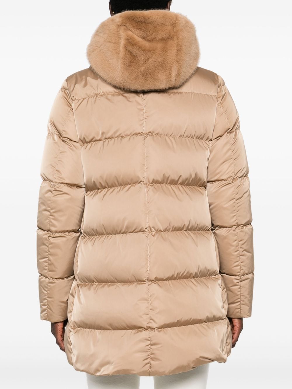 Shop Herno Layered Puffer Coat In Neutrals