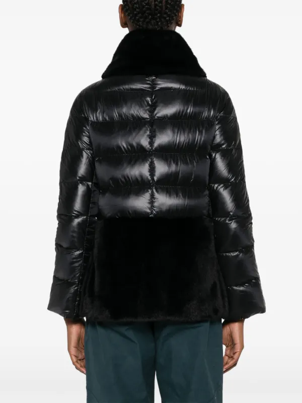 Herno faux-fur Quilted Down Jacket | Black | FARFETCH