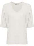 Le Tricot Perugia V-neck drop-shoulder T-shirt - Grey