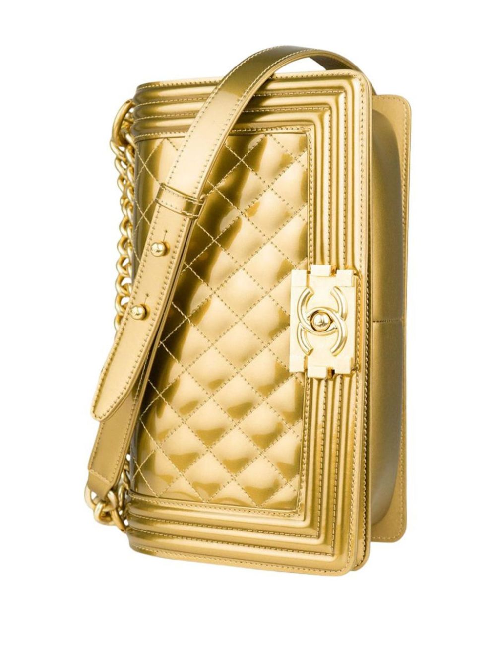 Affordable HOT SALE CHANEL 2017 medium Boy metallic shoulder bag Women