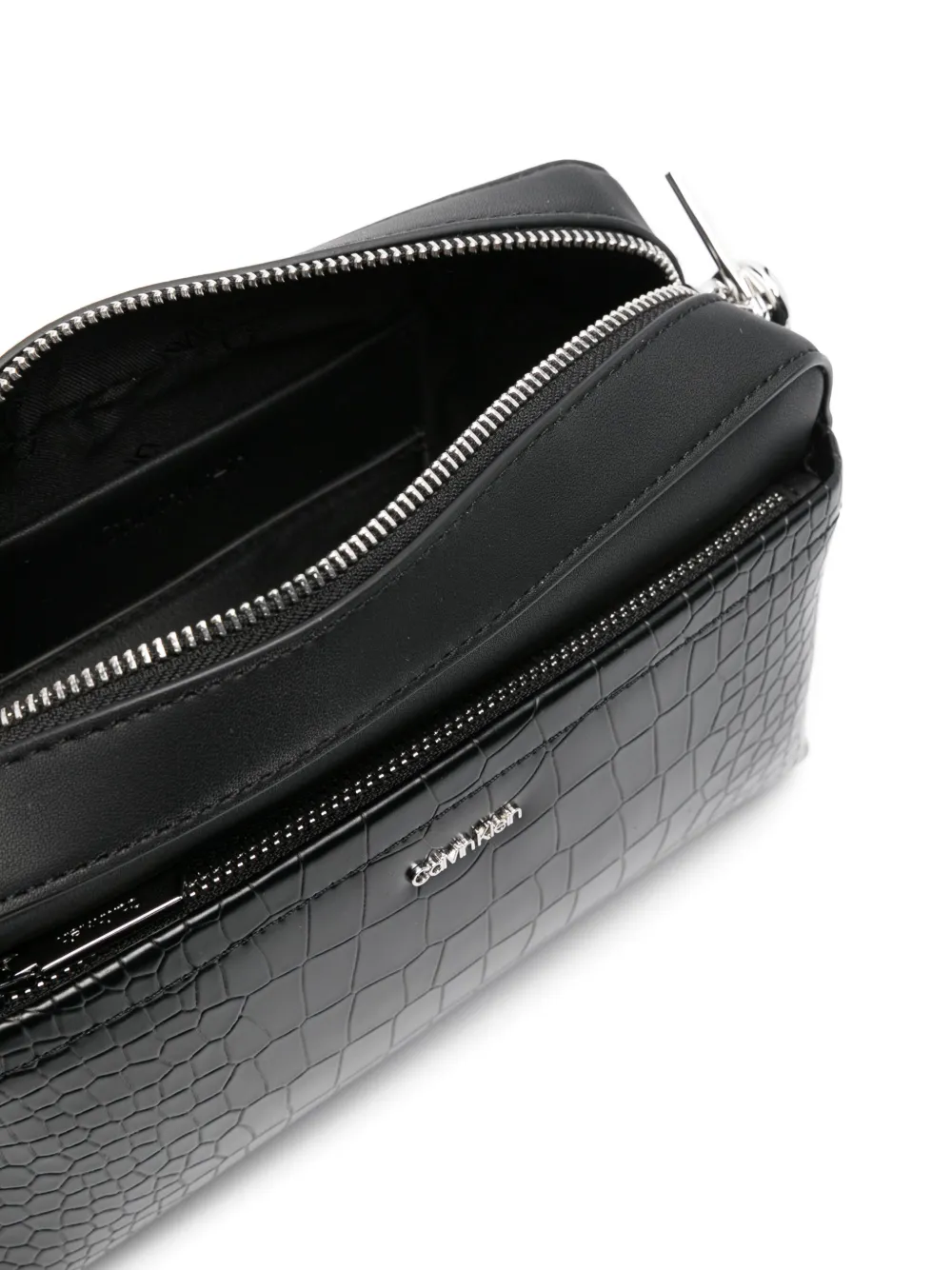 Calvin Klein Schoudertas met krokodillenleer-effect Zwart