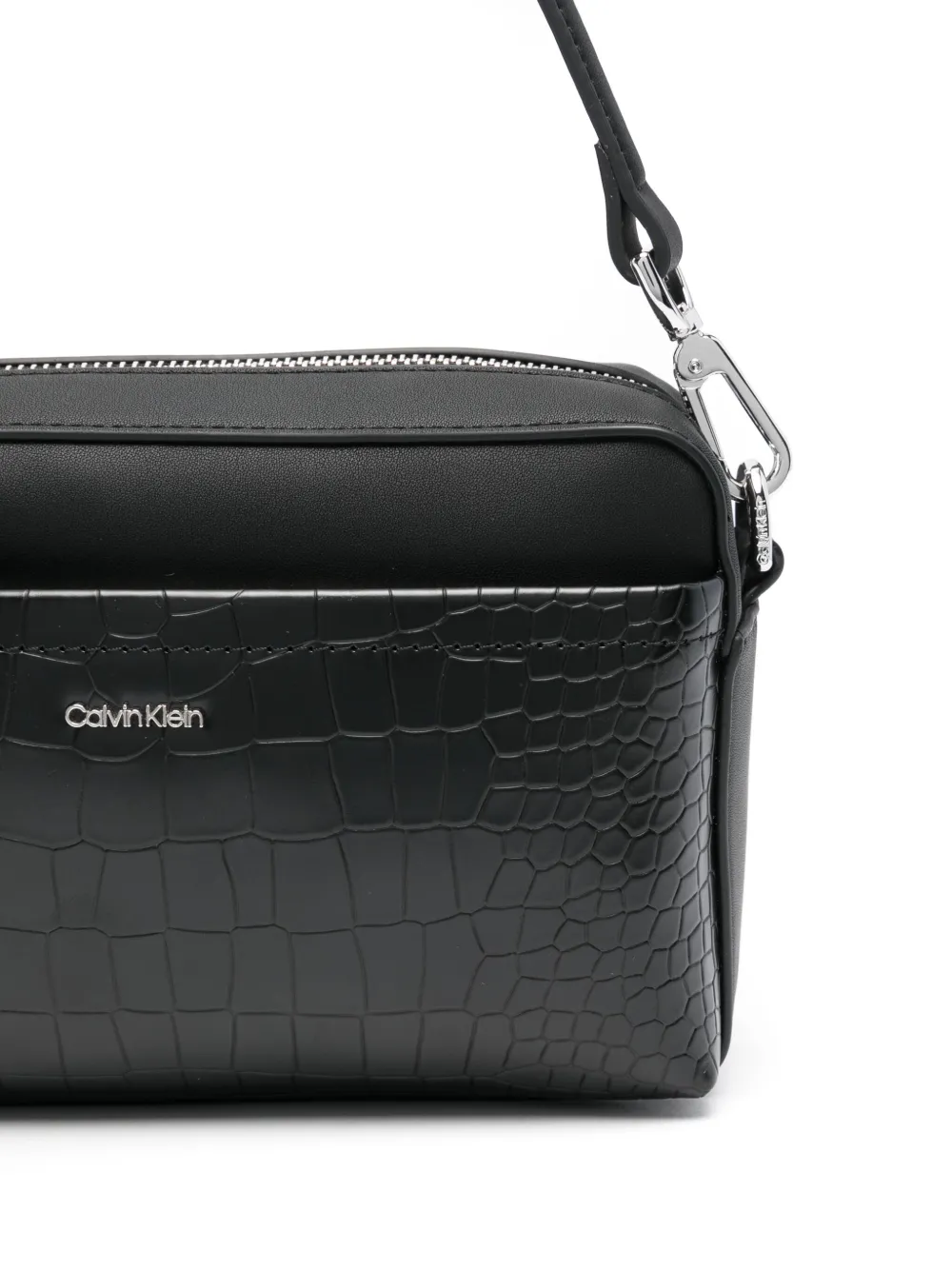 Calvin Klein Schoudertas met krokodillenleer-effect Zwart