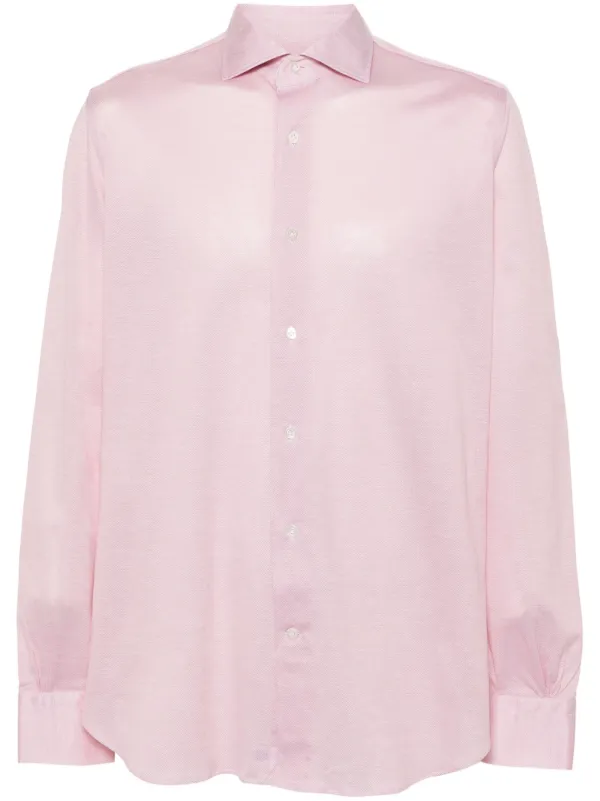 Mazzarelli Camisa Con Cuello Italiano Rosado FARFETCH AR