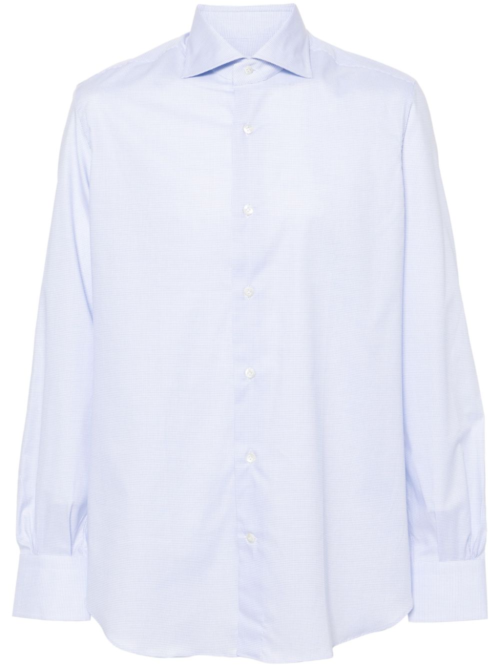 Mazzarelli spread-collar cotton shirt - Blue