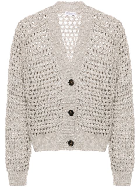 Brunello Cucinelli sequined open-knit cardigan Women