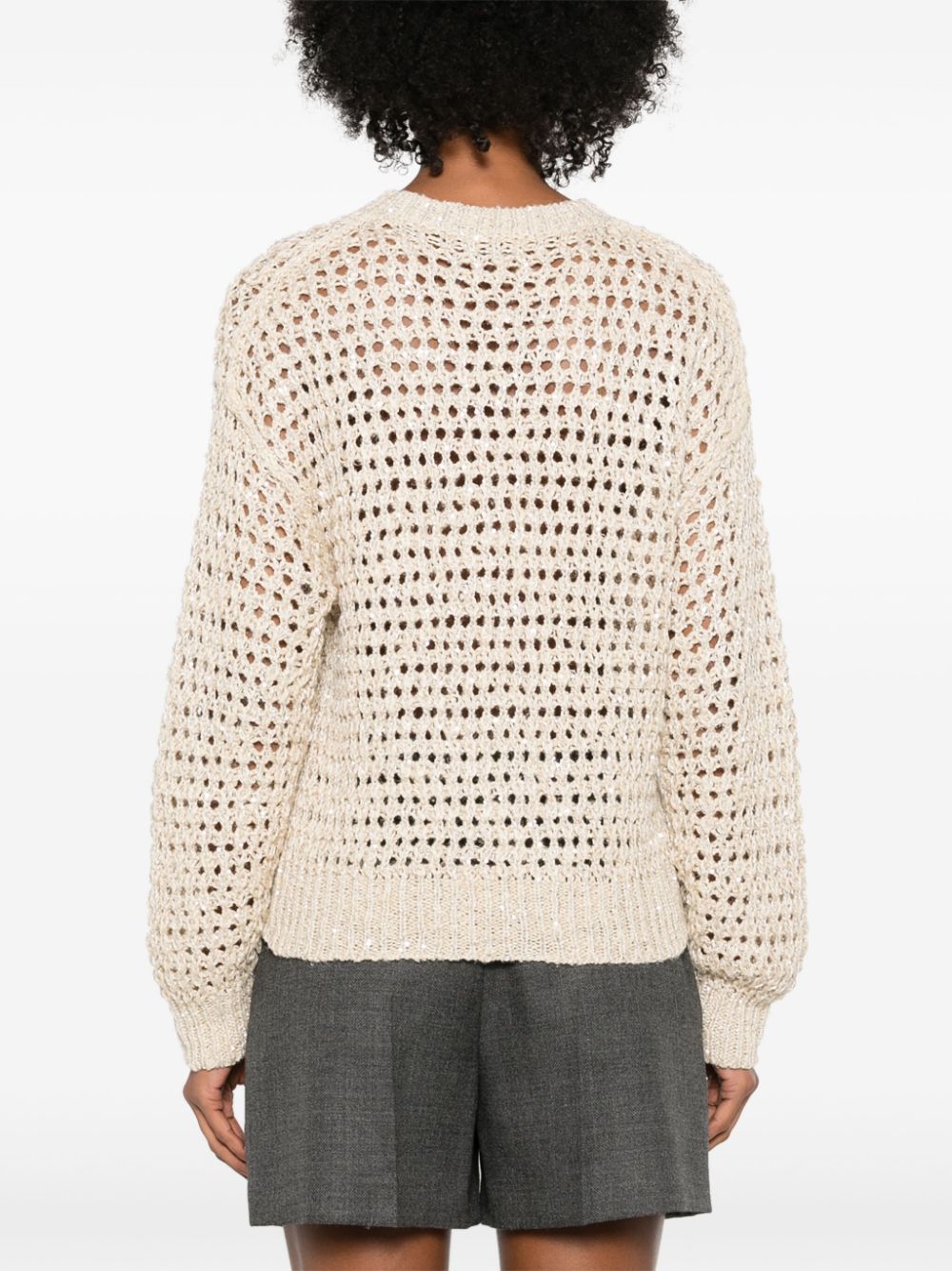 Brunello Cucinelli sequined open-knit jumper Women