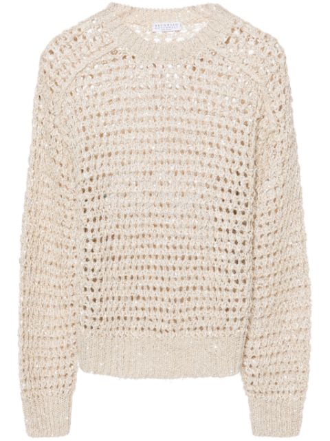 Brunello Cucinelli sequined open-knit jumper Women