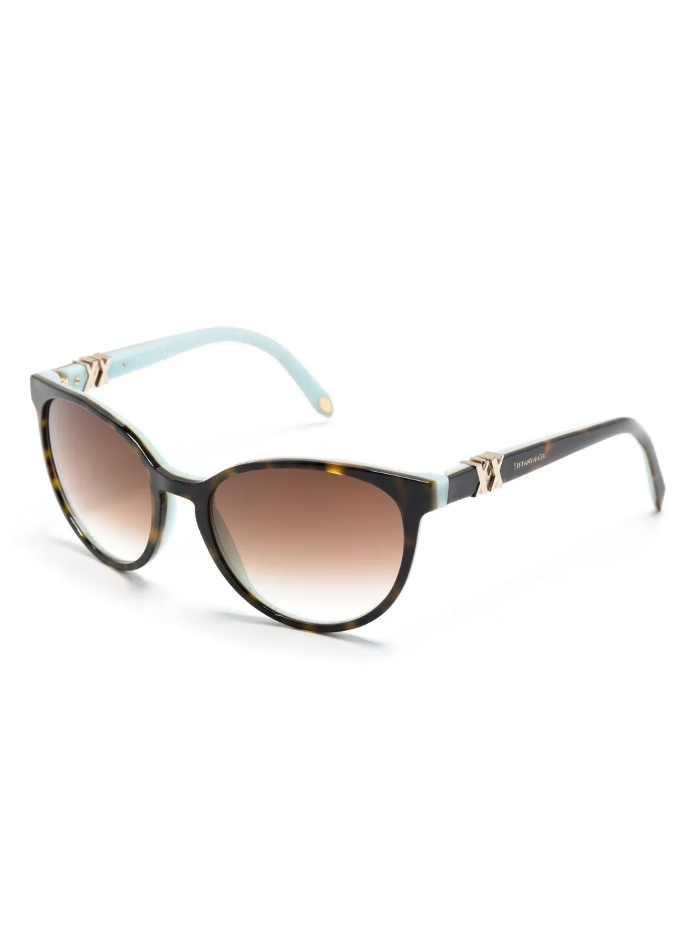 Tiffany & Co. Pre-Owned tortoiseshell-effect round-frame sunglasses | Men | Image 2